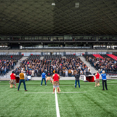 Matmut Stadium - Haka sur le terrain