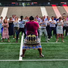 Matmut Stadium - Haka sur le terrain