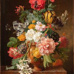 Jan Frans van Dael, Vase de fleurs avec une tubéreuse cassée, 1807. Huile sur bois.